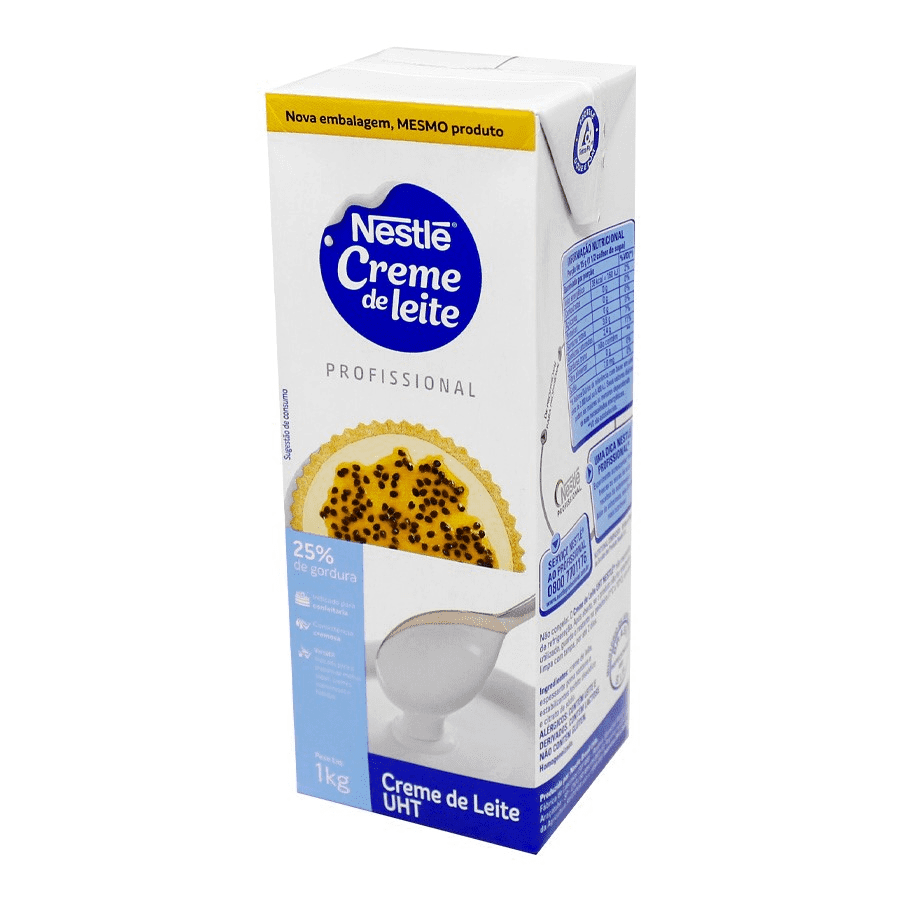 Mostrar detalhes de Creme de Leite 25% Gordura 1 Kg - NESTLÉ Imagem de Creme de Leite 25% Gordura 1 Kg - NESTLÉ